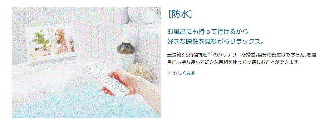 パナソニック】ポータブル防水テレビ プライベートビエラ | OK-DEPOT