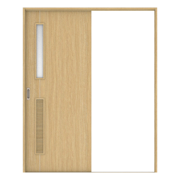 DAIKEN （大建工業） フラッシュドア　内装ドア　hapia basis（ハピアベイシス）　D6デザイン　引戸・片引セット　固定枠見込み154mm　1450幅　ミルベージュ