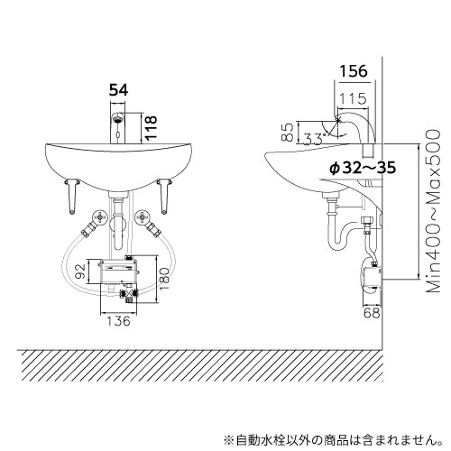 mizunohana 水栓金具 FAS001-BS 図面