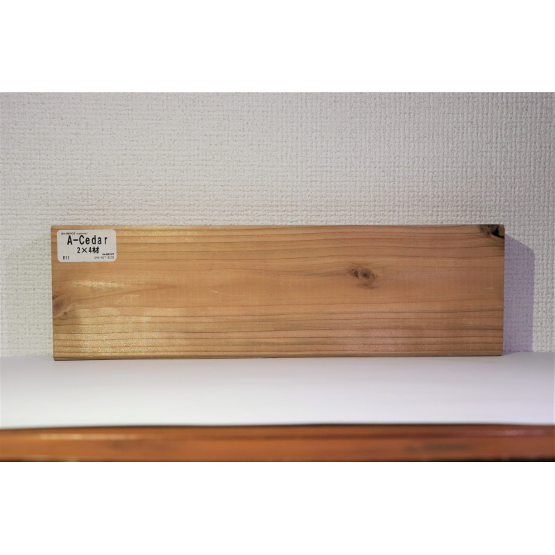 OK-DEPOT material （オーケーデポマテリアル） A-Cedar　秋田杉　デッキ材　カットサンプル（2×4）塗装
